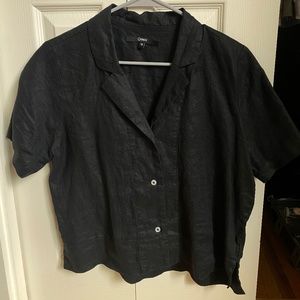 Linen Button Down T-Shirt